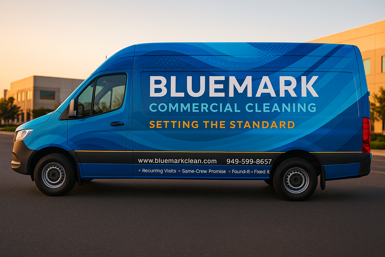 BlueMark Commercial Cleaning service van